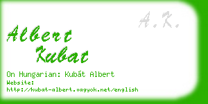 albert kubat business card